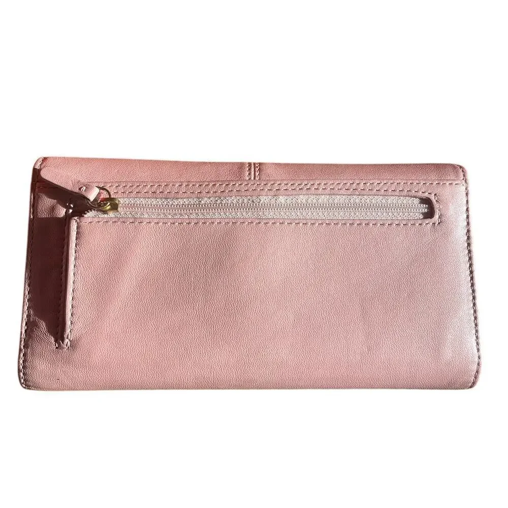 Pink Coach Soho Pleated Ashley leather tri-fold envelope wallet